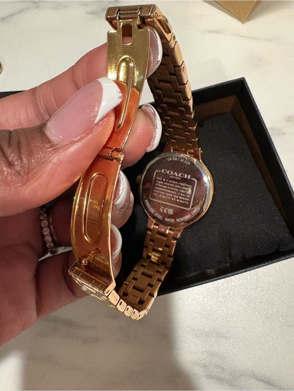 COACH Rose Gold Women's Bracelet Watch with White Mother-of-Pearl Dial - Picture 3 of 4